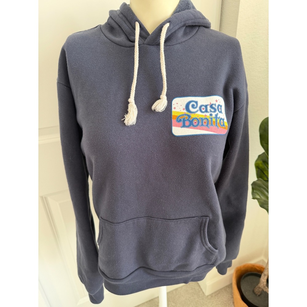 Casa Bonita Navy Blue Hoodie Sweatshirt Cliff Diver Graphic Small Lakewood CO